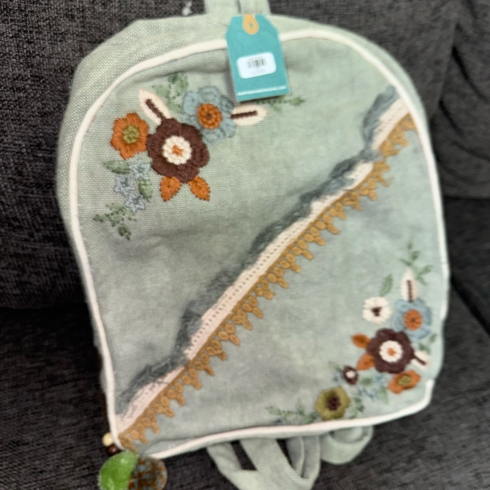 EARTHBOUND Green Floral Backpack